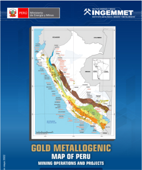 Gold Metallonic Map Of Peru